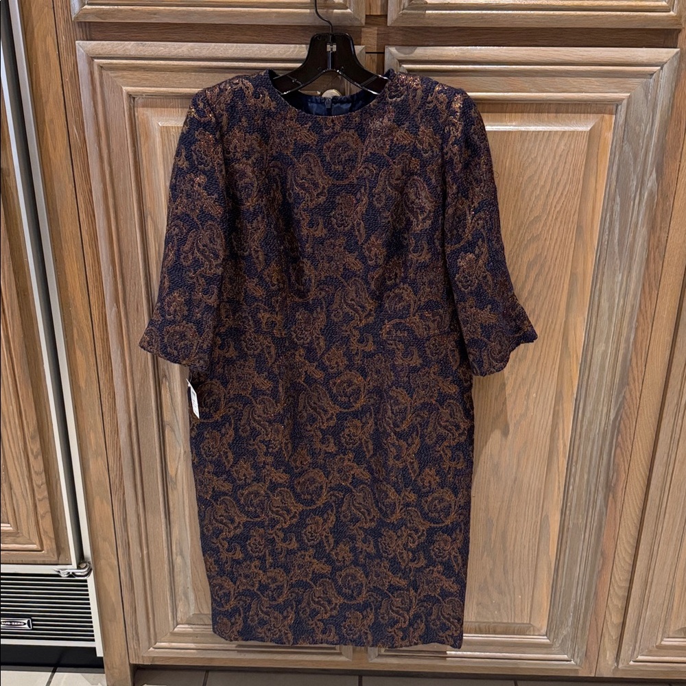 Custom Lourdes Chavez French Wool Metallic Woven Jacquard Dress